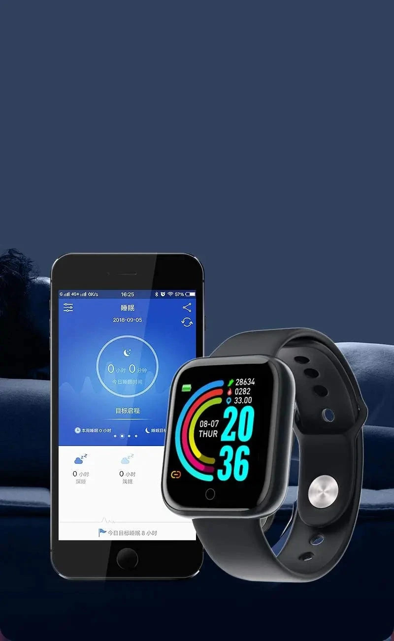 D20 Pro Y68 Smartwatch Relógio Inteligente Resistente Á Água Com Marcação De Batimentos Bluetooth -Envio Imediato