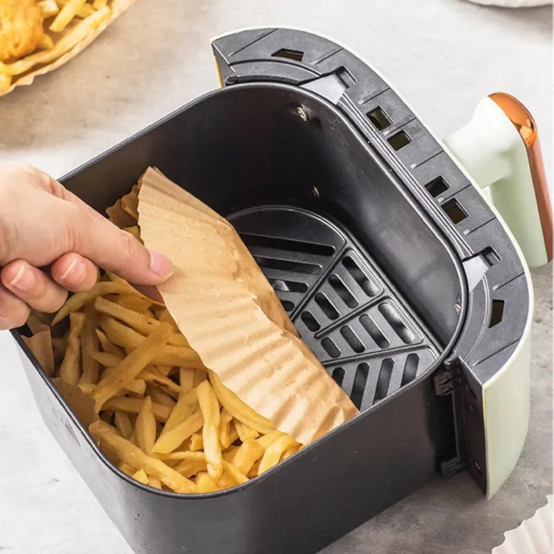 Air Fryer forro de papel descartável Non-Stick Air Frye Pergaminho Forros de Papel Filtros de papel de cozimento para Air Fryer