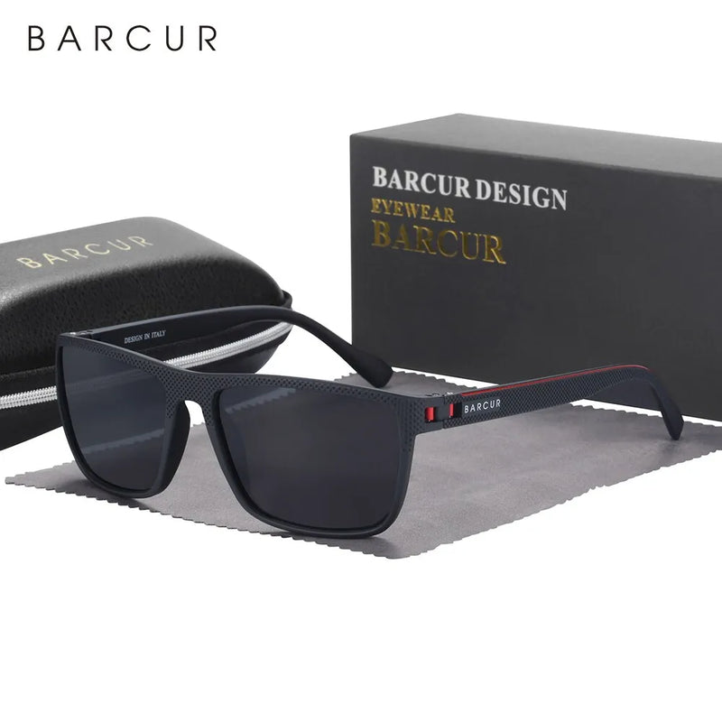 BARCUR Design TR90 Óculos de Sol Homens Polarizado Luz Esportes Óculos de Sol Mulheres Óculos Acessório Oculos Proteção UVAB