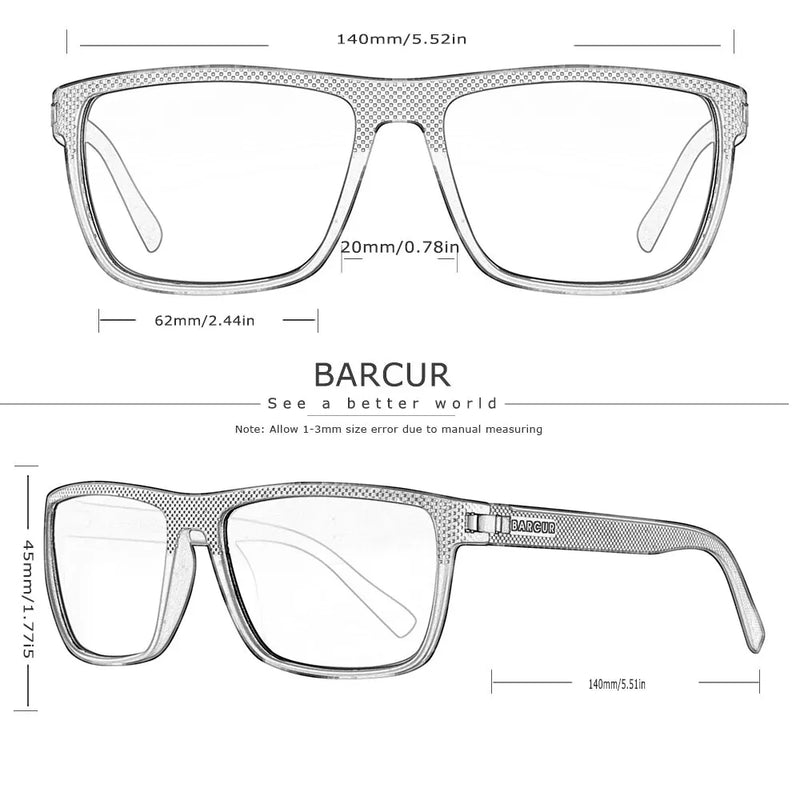 BARCUR Design TR90 Óculos de Sol Homens Polarizado Luz Esportes Óculos de Sol Mulheres Óculos Acessório Oculos Proteção UVAB