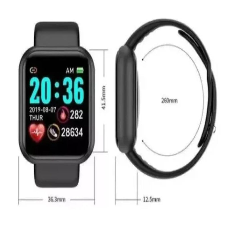 D20 Pro Y68 Smartwatch Relógio Inteligente Resistente Á Água Com Marcação De Batimentos Bluetooth -Envio Imediato