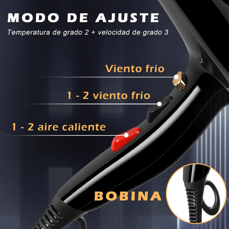 Secador de cabelo profissional 4 em 1 profissional Turbo 6000W