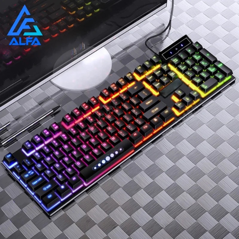 Teclado Gamer Semimecânico RGB LED Retro iluminado Computador PC Original